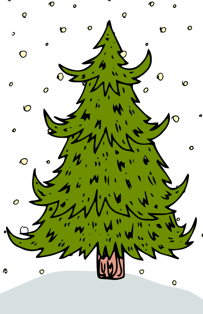 Transparent Christmas Tree with Falling Snowflakes