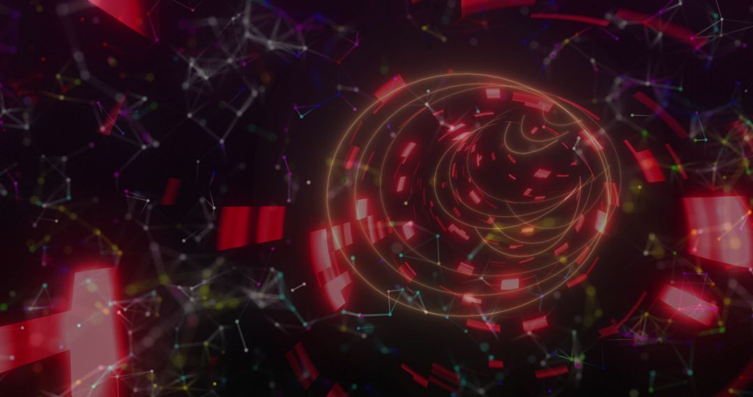 Dynamic Neon Lights Forming Futuristic Tunnel in Space