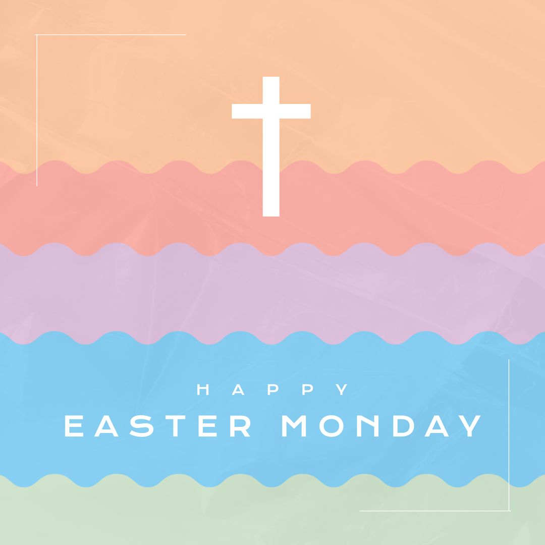 Colorful Easter Monday Celebration with Cross Design