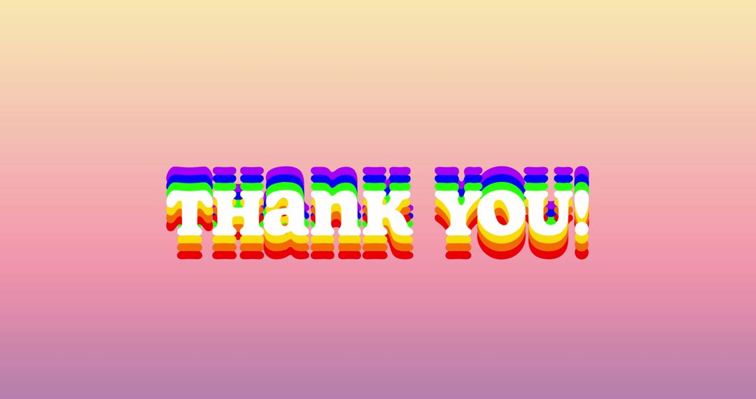 Vibrant Thank You Text on Colorful Gradient Background