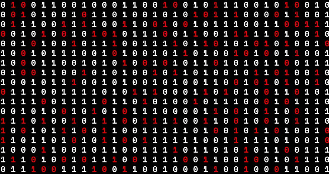 Dynamic Binary Code on Black Background