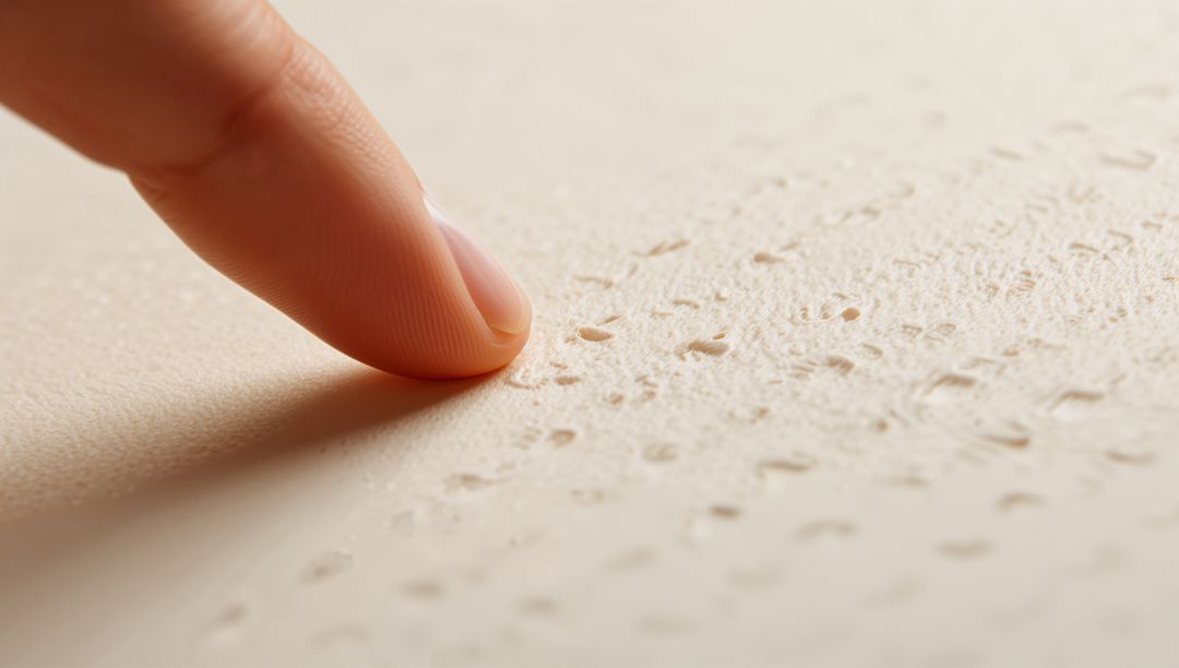 Finger Pressing Soft Foam Surface Macro Texture Showing Porous Tactile Material and Detail