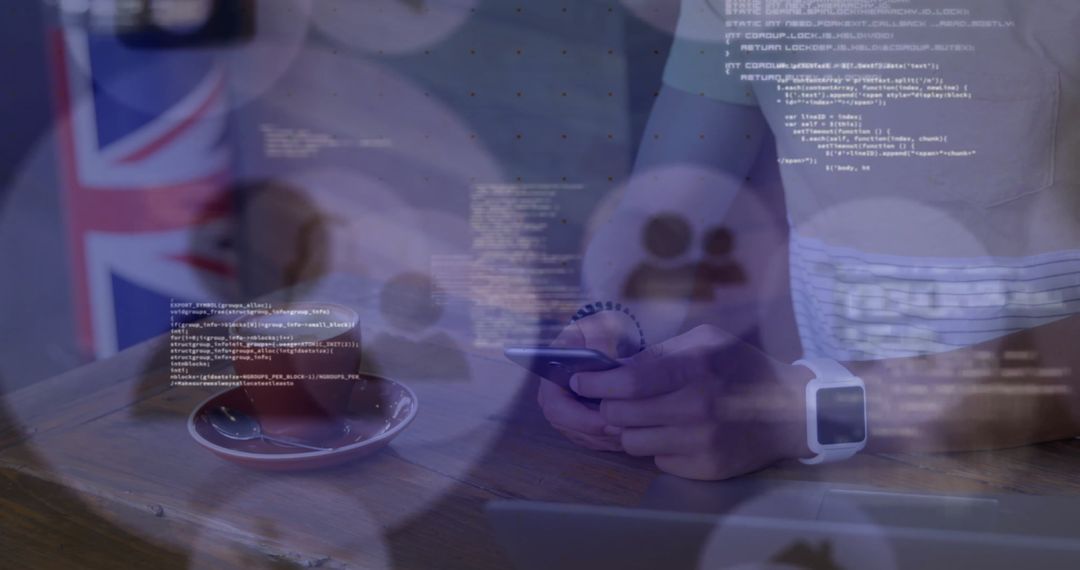 Financial Technology Concept with Smartphone and Data Overlay