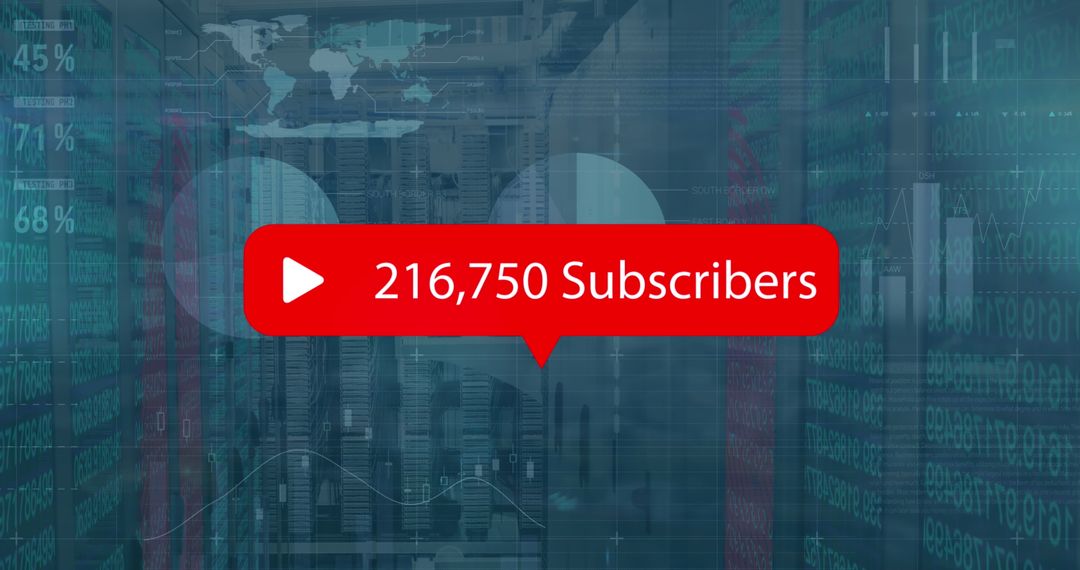 Social Media Subscriber Notification with Digital Data Background