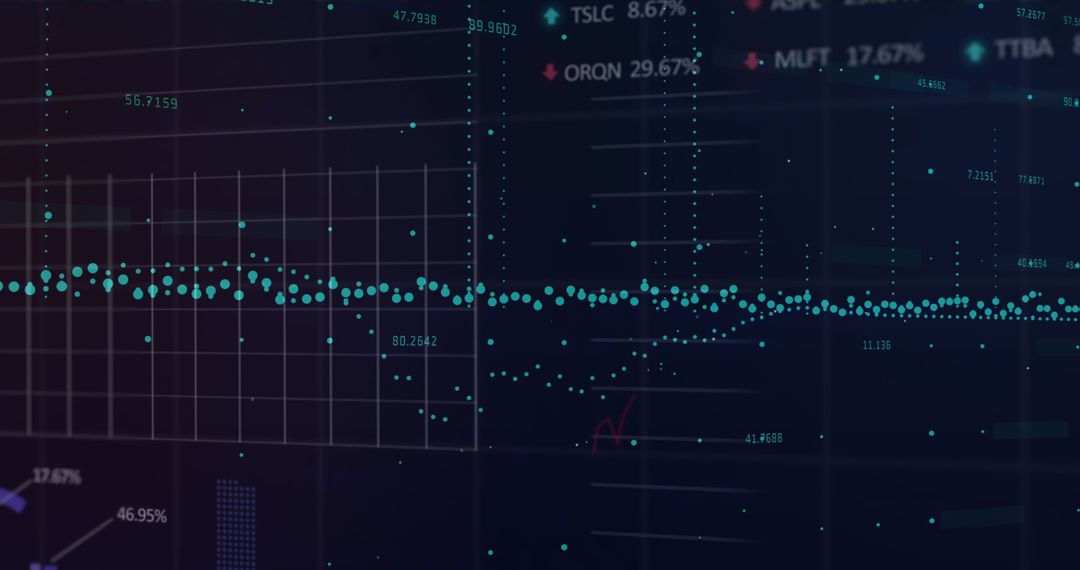 Abstract Data Visualization with Technological Grid Background