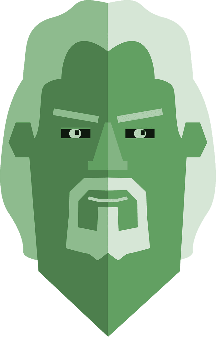 Green Face Vector on Transparent Background: St. Patrick's Celebration