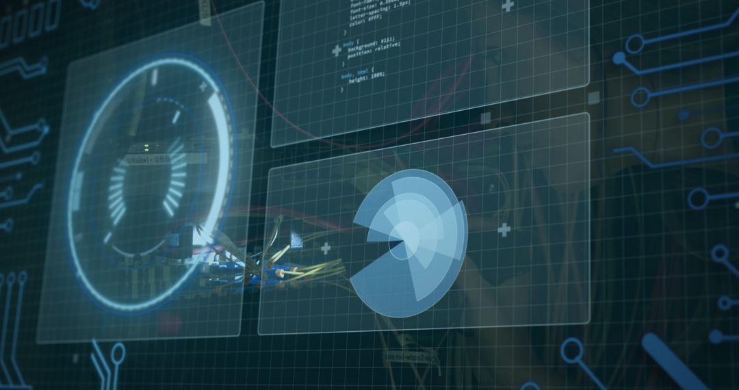 Futuristic Digital Data Processing Display Interface - Free Images, Stock Photos and Pictures on Pikwizard.com