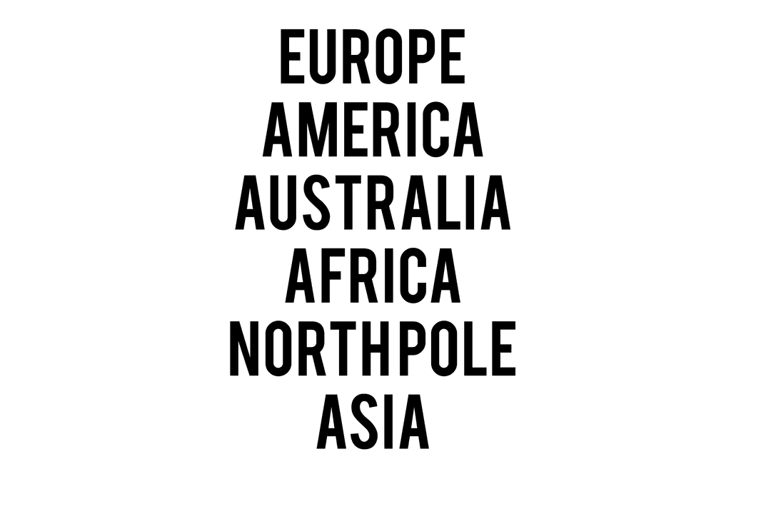 Transparent World Map Illustration with Continent Names