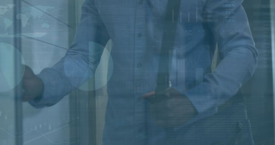 Businessman Analyzing Digital Financial Data in Technology Setting