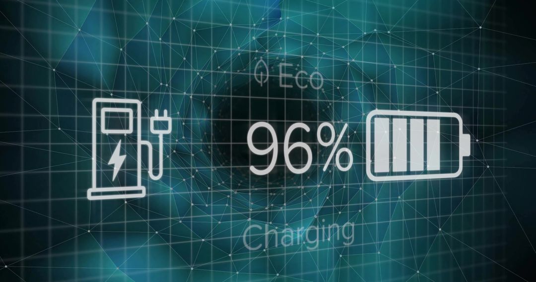 Digital Interface Displaying Battery Charge on Grid Network
