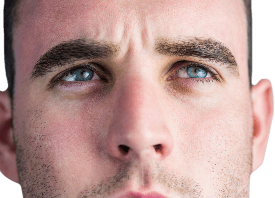 Determined Expression of Transparent Rugby Player