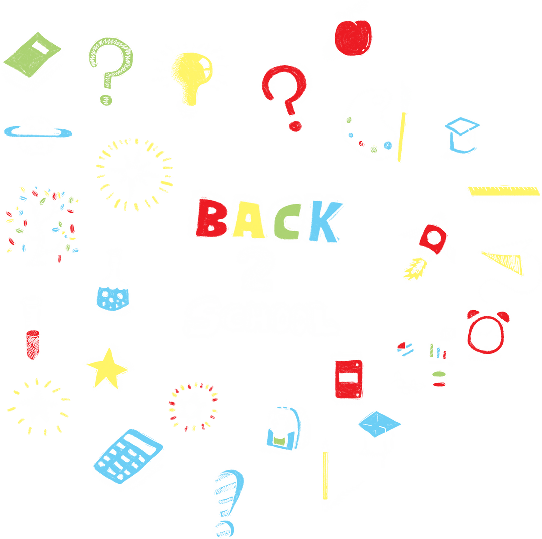 Transparent Back to School Icon Set Creatively Sketched