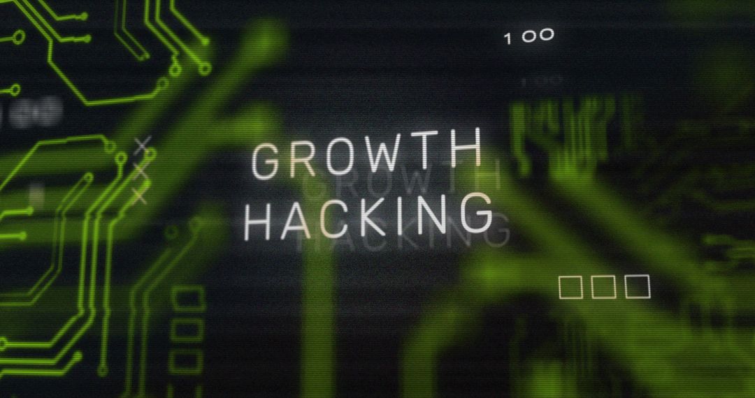 Growth Hacking Concept Over Virtual Circuit Board