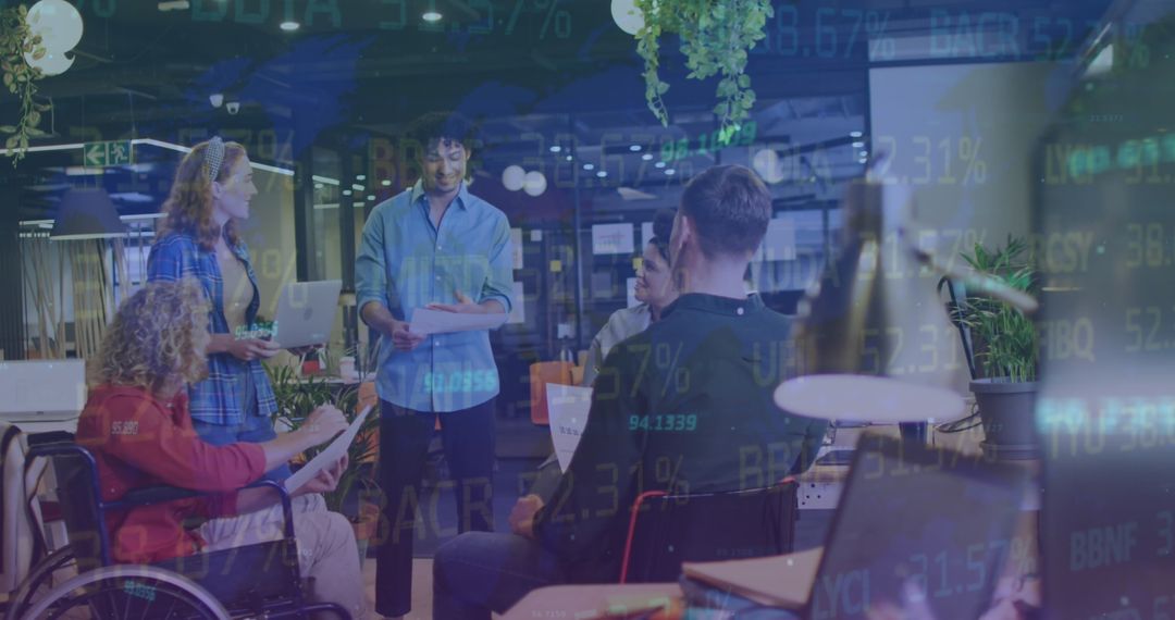 Diverse Team Engaged in Financial Data Analysis