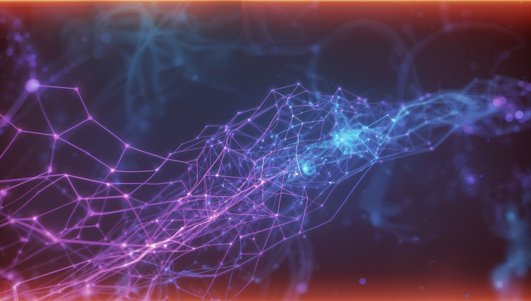 Abstract Glowing Mesh Network with Futuristic Digital Nodes