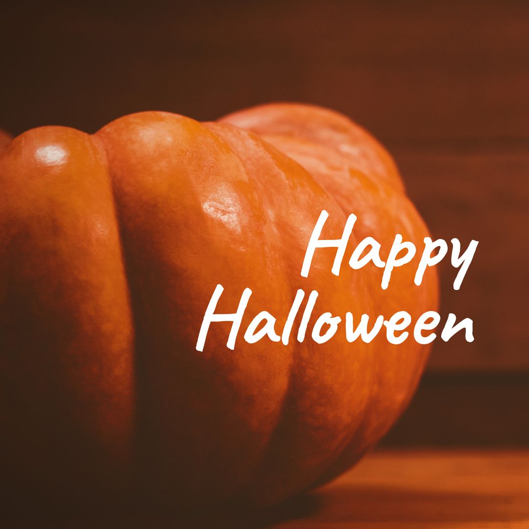 Happy Halloween Text with Pumpkin Background - Download Free Stock Templates Pikwizard.com