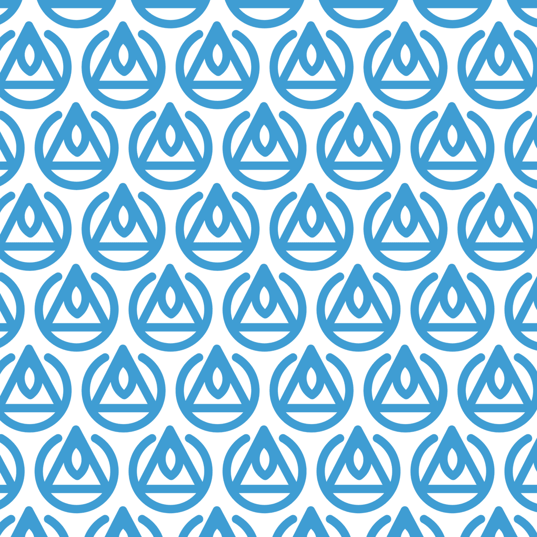 Seamless Blue Geometric Shapes Pattern on Transparent Background