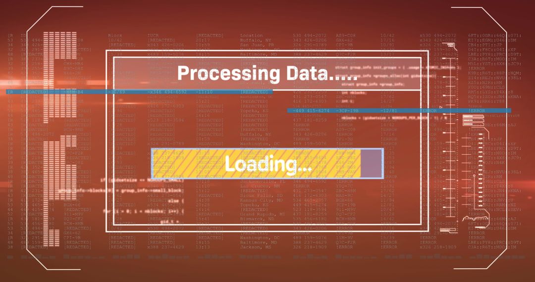 Data Processing Loading Screen with Digital Interface - Free Images, Stock Photos and Pictures on Pikwizard.com