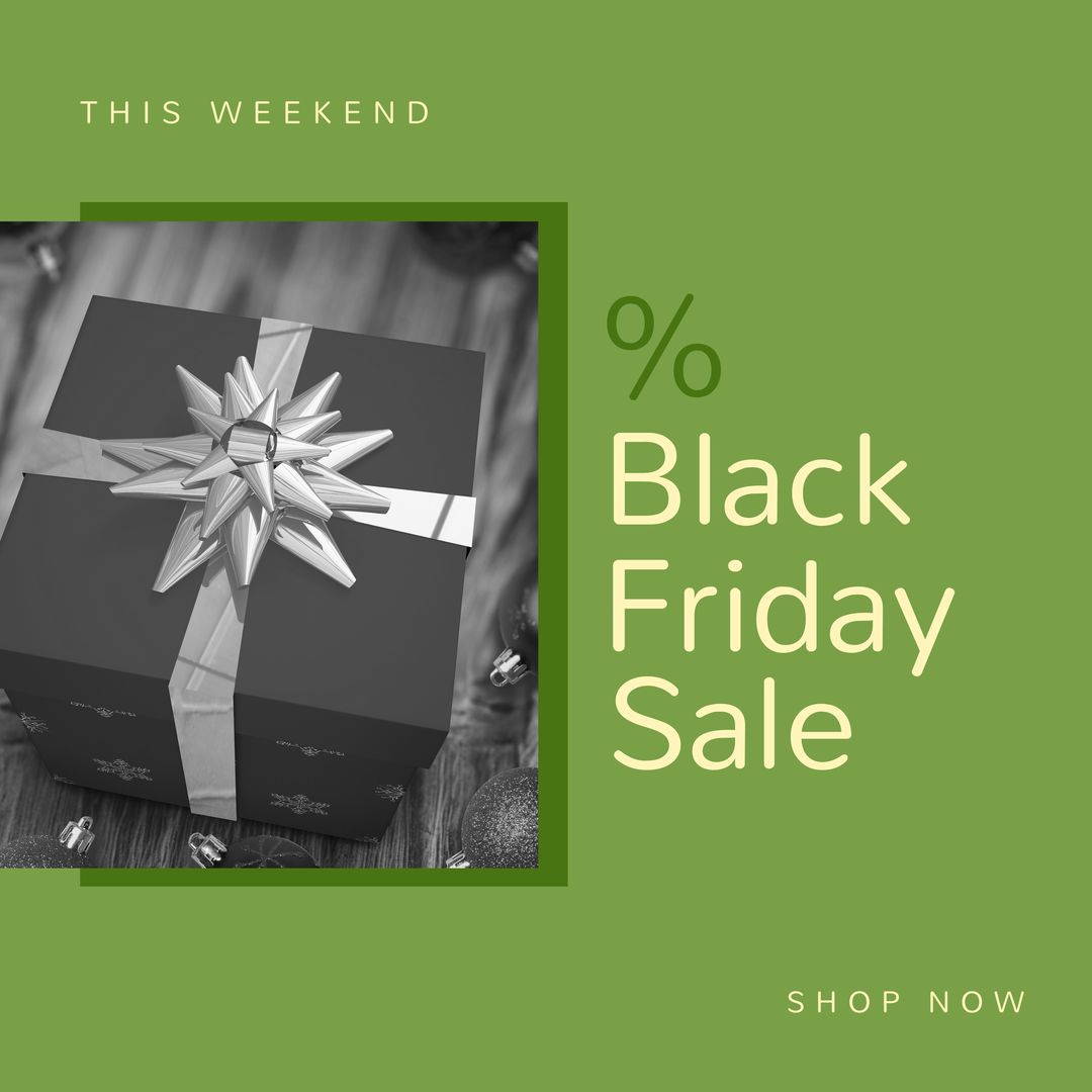Composition of this week black friday sale shop now text over present on green background - Download Free Stock Templates Pikwizard.com