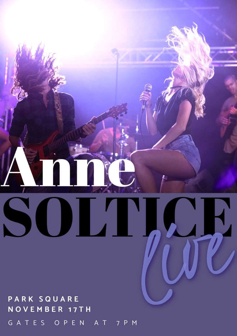 Dynamic Rock Band Performing Live Music on Stage