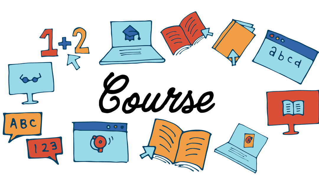 Educational Icons Set on Transparent Background for Online Learning Themes