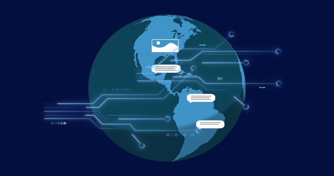 Global Networking and Digital Interface Conceptual Illustration