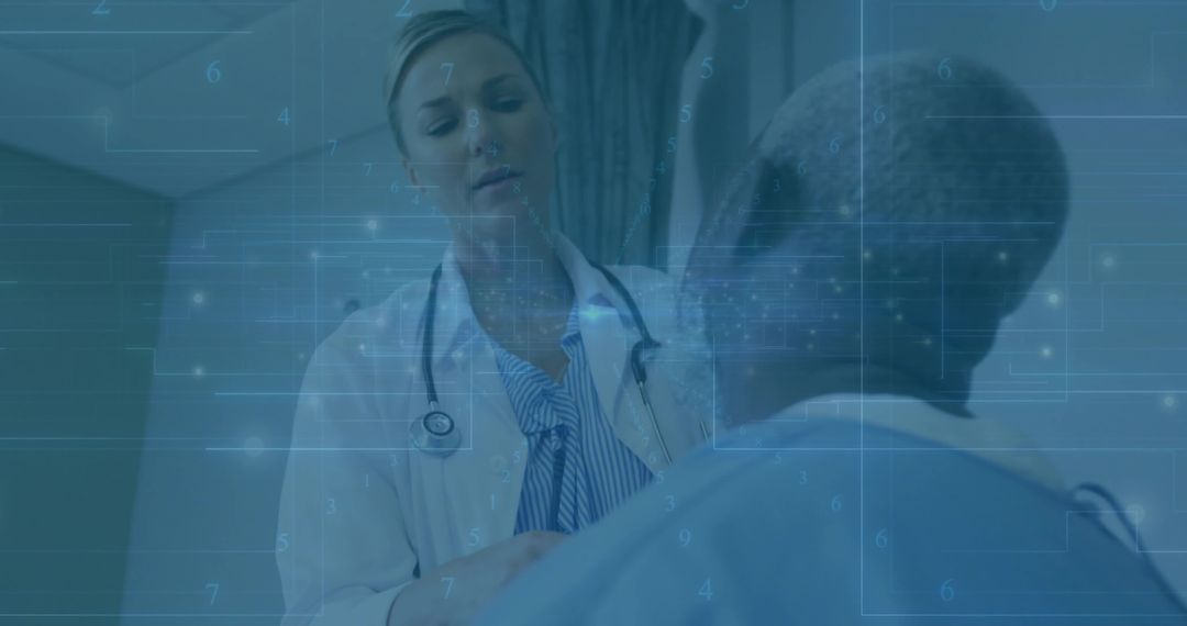 Doctor Examining Patient Using Stethoscope in Clinical Setting