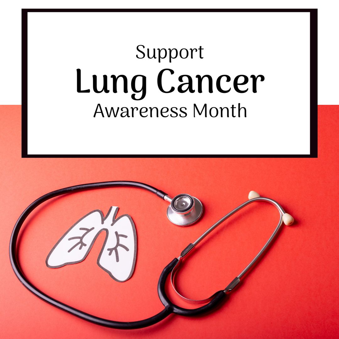 Lung Cancer Awareness Month Campaign with Stethoscope and Lung Graphic
