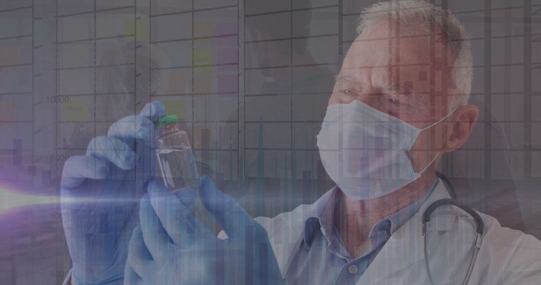 Medical Professional Holding Vaccine Vial Conceptualizing Health Innovation