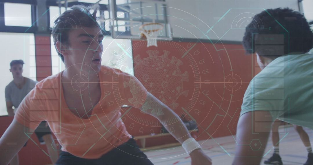 Energetic Basketball Defense with Digital Overlay Representation