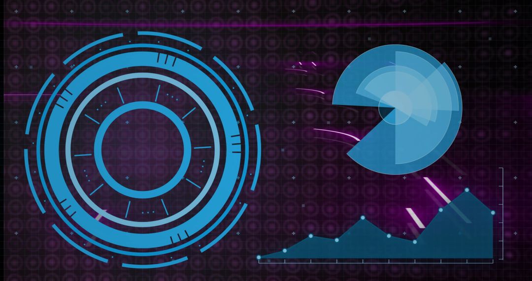 Futuristic Digital Dashboard with Data Visualizations