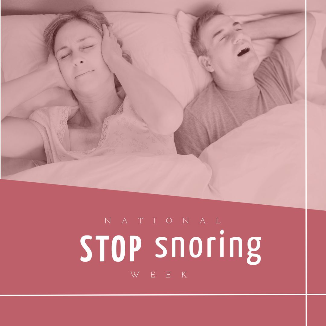 Couple in Bed during National Stop Snoring Week Awareness Campaign - Download Free Stock Templates Pikwizard.com