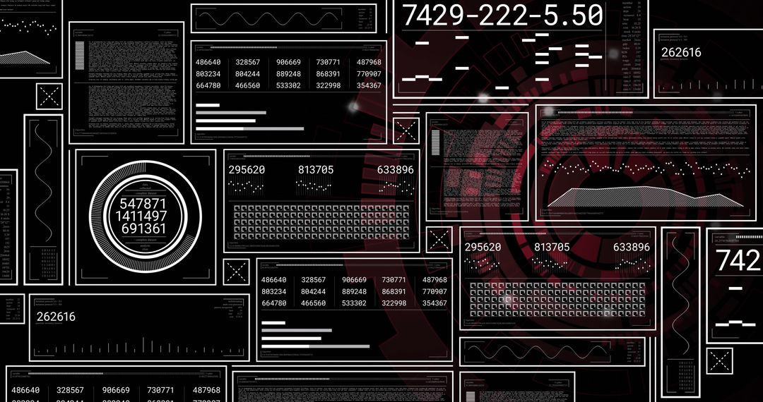 Abstract Digital Data Processing Over Black Background