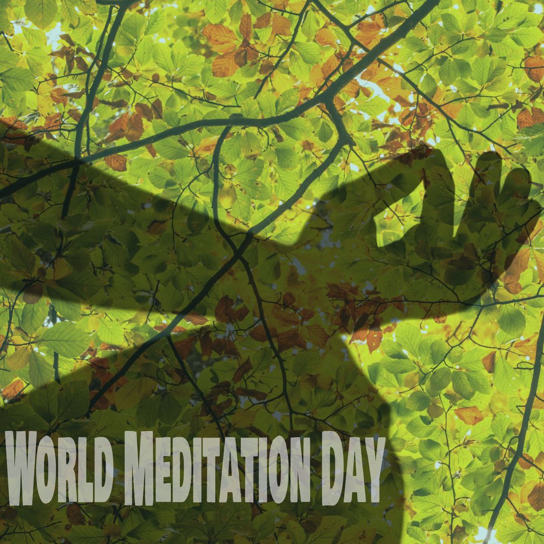 Peaceful Meditation Amidst Sunlit Tree Leaves