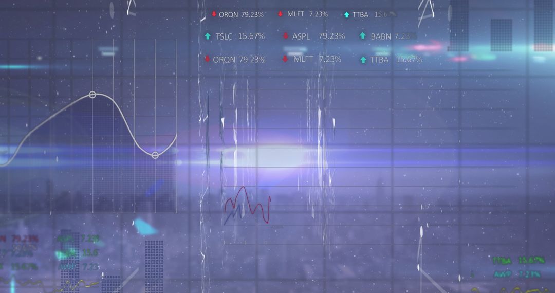 Digital Financial Analytics Interface with Stock Tickers