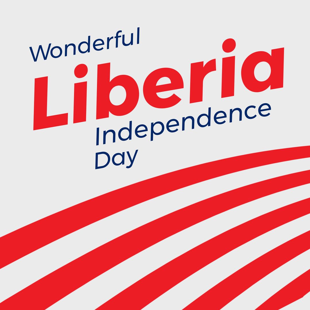 Liberia Independence Day Celebration with Bold Text and Red Stripes