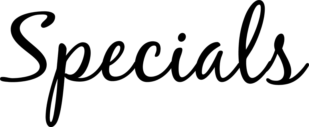 Handwritten Specials Text on Transparent Background Vector