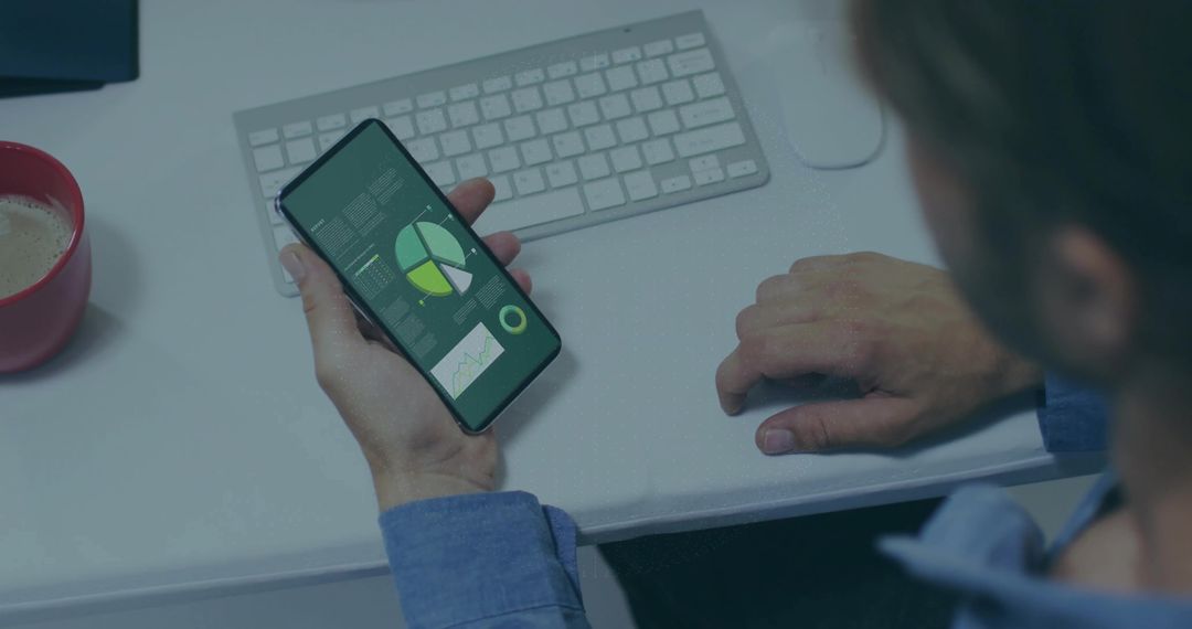 Smartphone Screen Displaying Interactive Data Charts