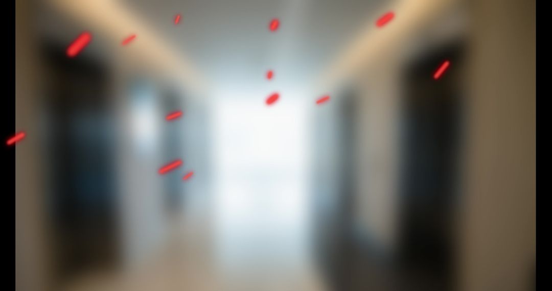 Modern Crystal Collisions in Futuristic Hallway