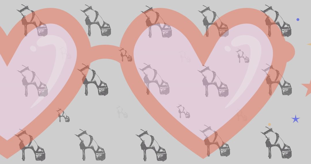 Heart-Shaped Sunglasses with High Heel Shoe Pattern