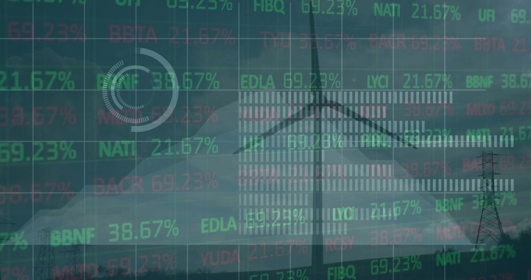 Green Energy Futures Displaying Data Overlapping Wind Turbine