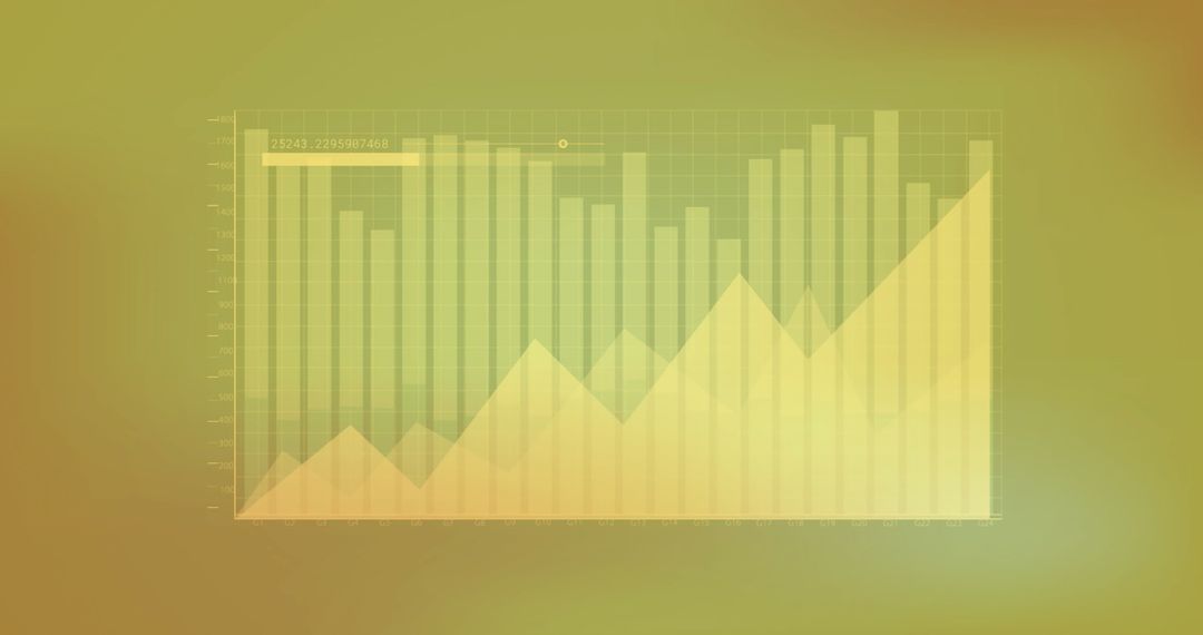 Abstract Financial Chart with Statistics on Yellow Background