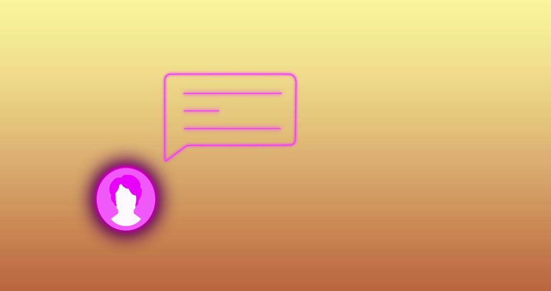 Profile and Message Icon on Gradient Background Highlighting Social Networking