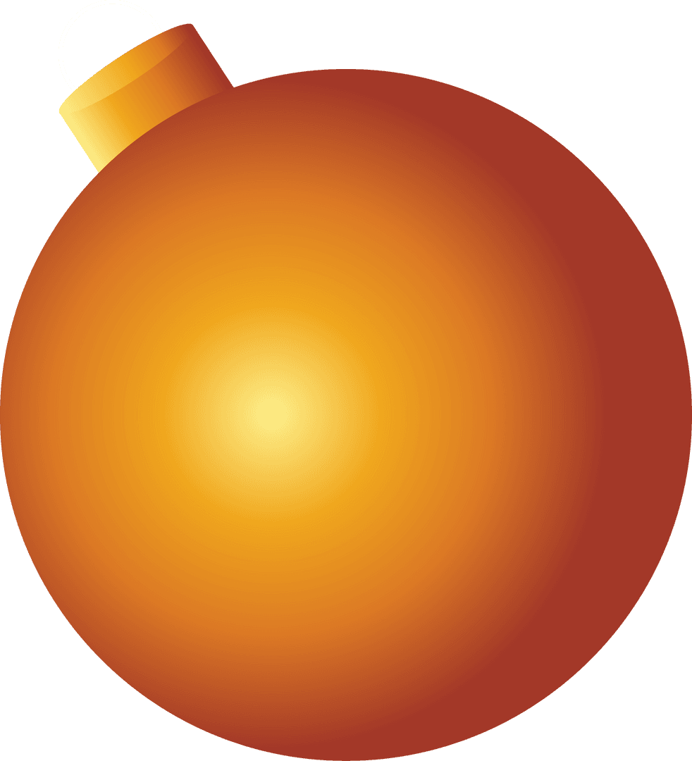 Orange Christmas Bauble with Cap and Loop Transparent Design