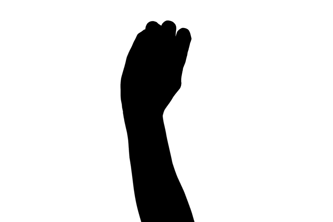 Transparent Hand Silhouette Holding Small Ball