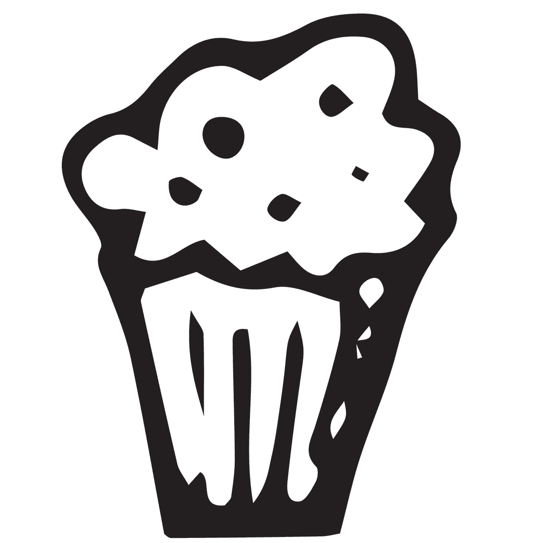 Hand Drawn Muffin on Transparent Background