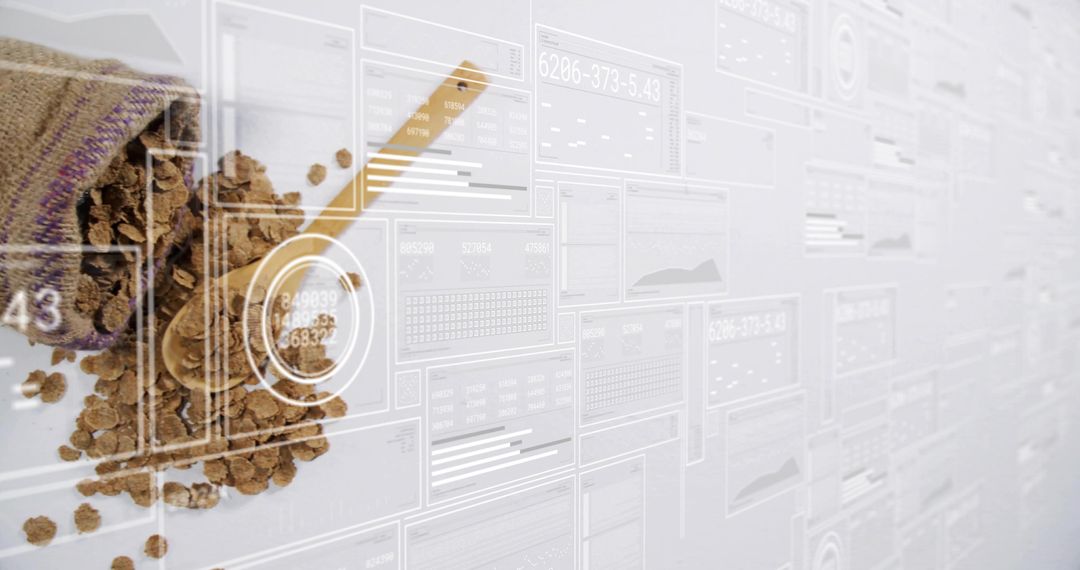 Granules with Digital Data Interface Illustrating Analytics Concept