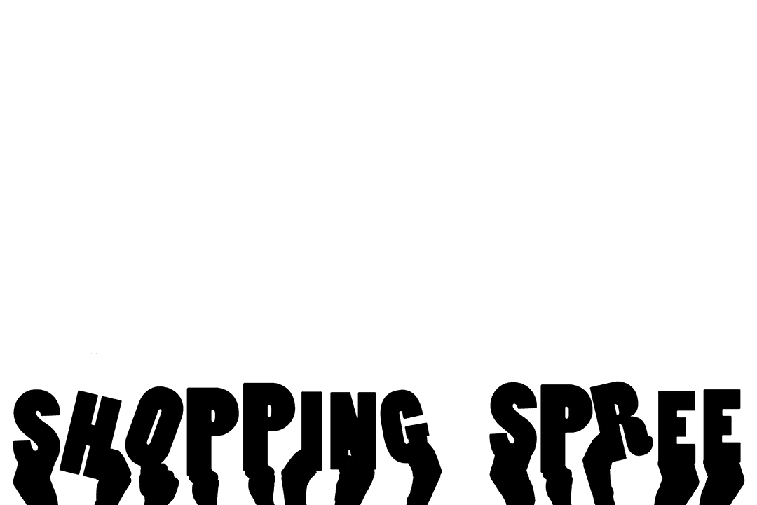 Shopping Spree Hands on Transparent Background with Text