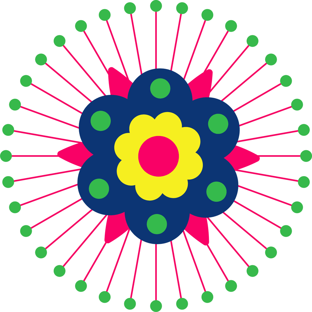 Abstract Floral Symmetry Mandala on Transparent Background