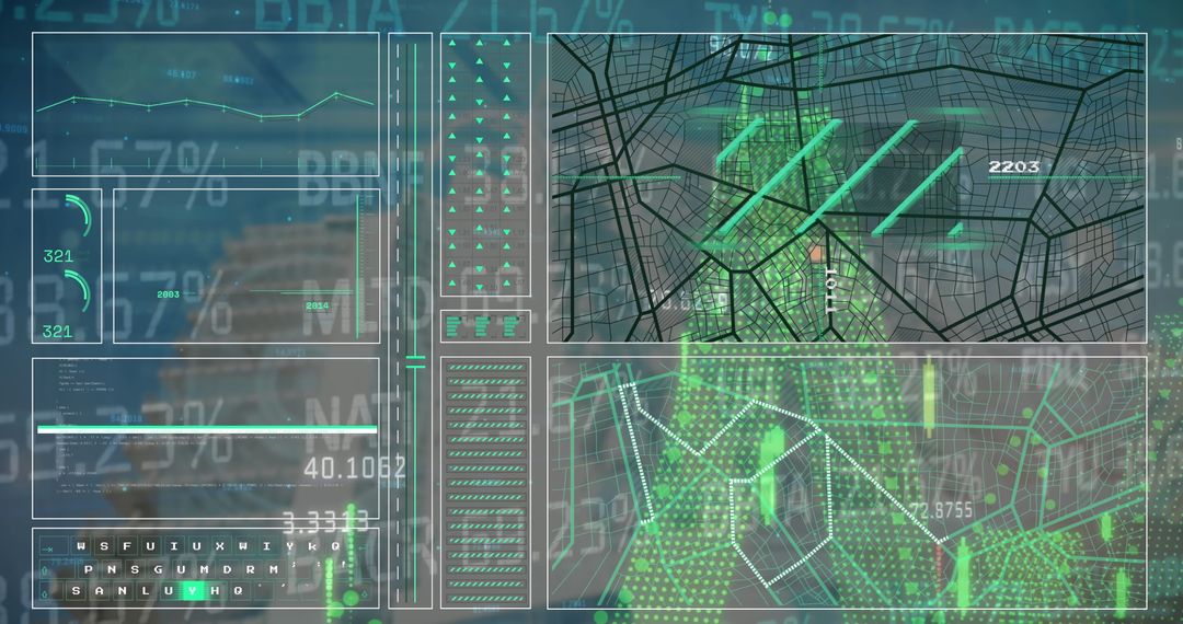 Futuristic Digital Interface with Data and Networking Connections - Free Images, Stock Photos and Pictures on Pikwizard.com